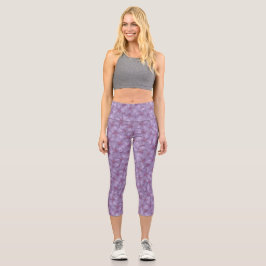 Pineywood Geranium Nahtloses Muster Capri Leggings