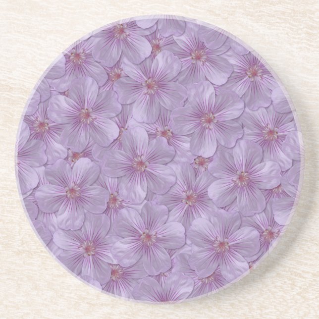 Pineywood Geranium Nahtloses Muster Getränkeuntersetzer (Vorne)