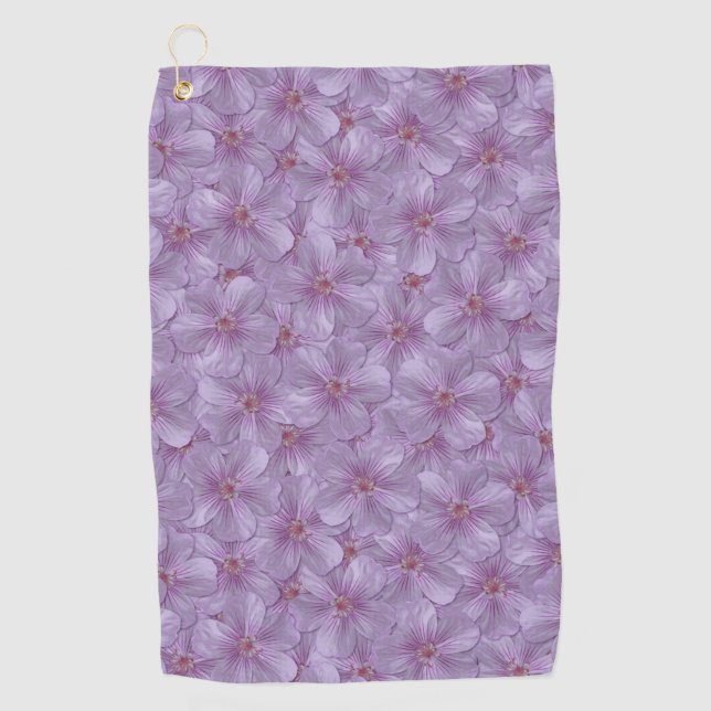 Pineywood Geranium Nahtloses Muster Golfhandtuch (Vorderseite)