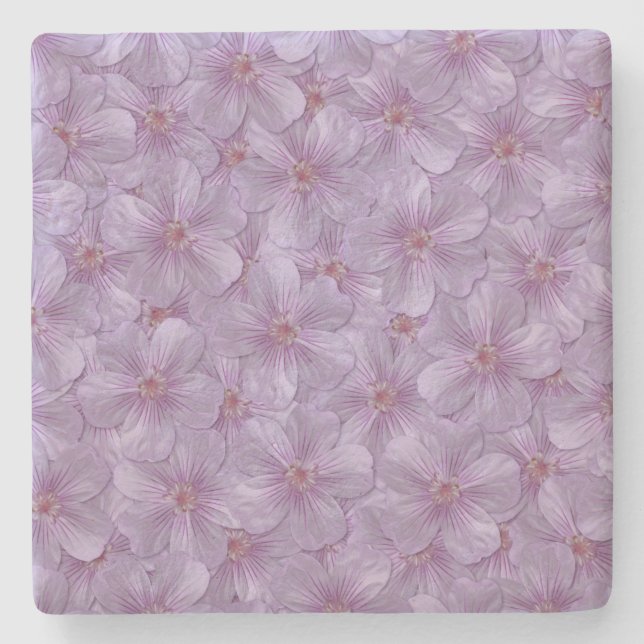 Pineywood Geranium Nahtloses Muster Steinuntersetzer (Vorderseite)