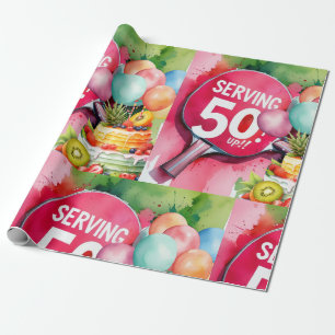Ping Pong 50. Geburtstag Geschenkpapier