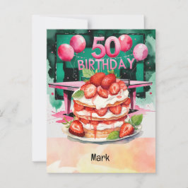 Ping Pong 50. Geburtstag mit Cake Postkarte