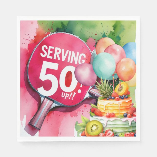 Ping Pong 50. Geburtstag, Serviette (Vorderseite)