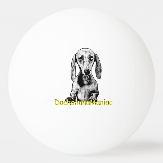 Ping Pong Ball DaschundManiac Tischtennisball (Rückseite)