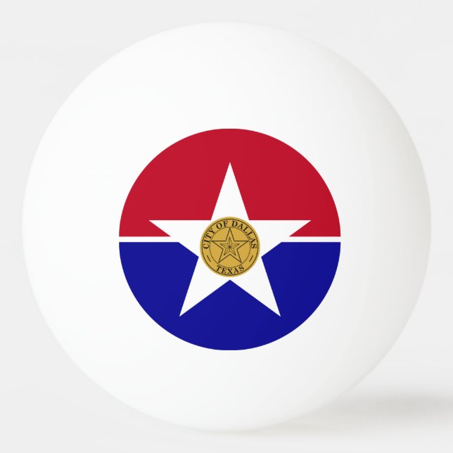 Ping Pong Ball mit Flagge von Dallas Tischtennisball (Vorderseite)