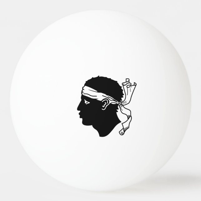 Ping Pong Ball mit Flagge von Korsika Tischtennisball (Vorderseite)