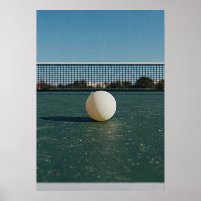 Ping Pong Ball on Green Table Court Poster (Vorne)
