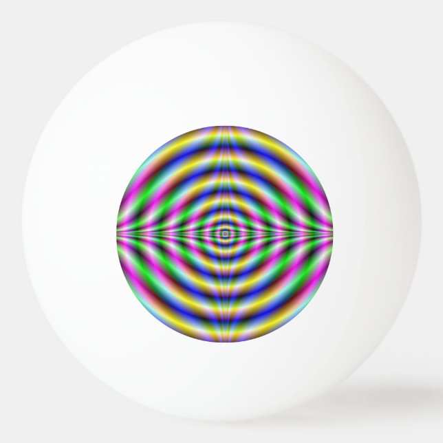 Ping Pong Ball Psychedelic Neon Eye Tischtennisball (Vorderseite)