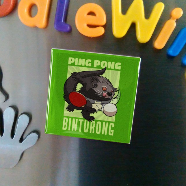 Ping Pong Binturong Funny Table Tennis Bearcat Magnet (Von Creator hochgeladen)