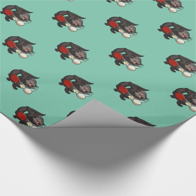 Ping Pong Binturong Tischtennis Player Bearcat Geschenkpapier (Ecke)