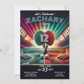 Ping Pong Birthday Einladung