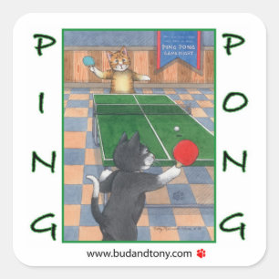 Ping Pong Cats Bud & Tony Sticker