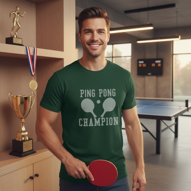Ping Pong Champion Crossed Paddles Tischtennis T-Shirt (Show off your skills and champion status with this ultimate table tennis tee.)