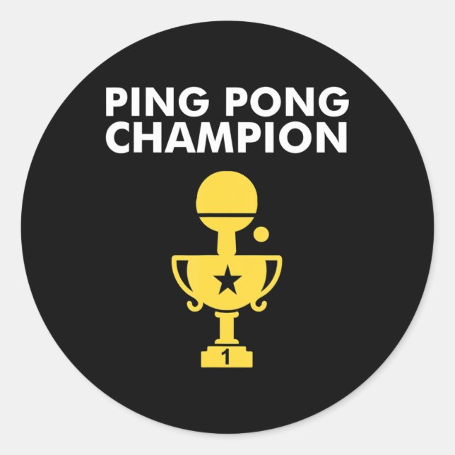 Ping Pong Champion für Tischtennis Champions Runder Aufkleber (Vorderseite)