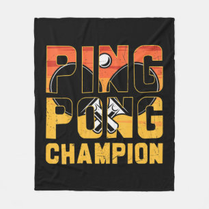 Ping Pong Champion Retro Tischtennis Fleecedecke