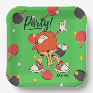 Ping Pong Dabbing Tischtennis Party lustig Pappteller