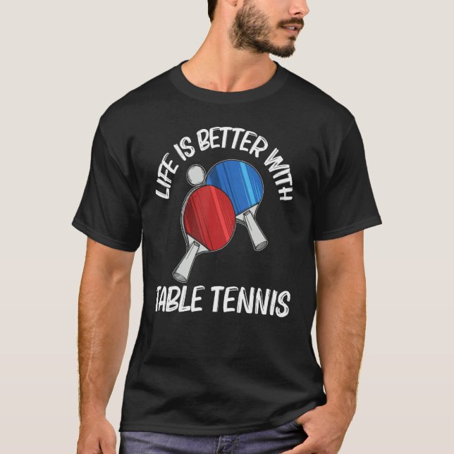 Ping Pong Designs für Damen Tischtennis Pla T-Shirt (Vorderseite)