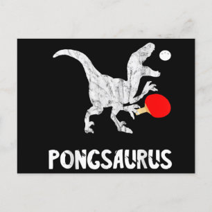 Ping Pong Dinosaurs Pingpong Player Dino Table Ten Einladungspostkarte