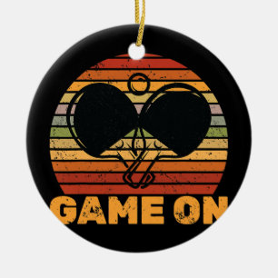 Ping Pong Game On Table Tennis Varsity Player  Keramik Ornament
