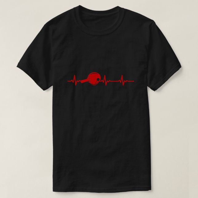 Ping Pong Hearbeat Tischtennis Geschenk Idee Männe T-Shirt (Design vorne)