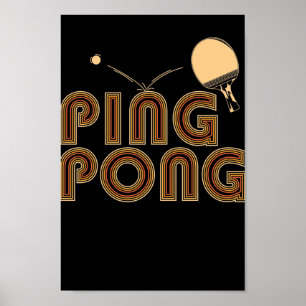 Ping Pong Kelle mit Ball Tischtennis Poster