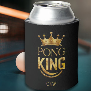 Ping Pong King Gold Crown Personalisiert Dosenkühler