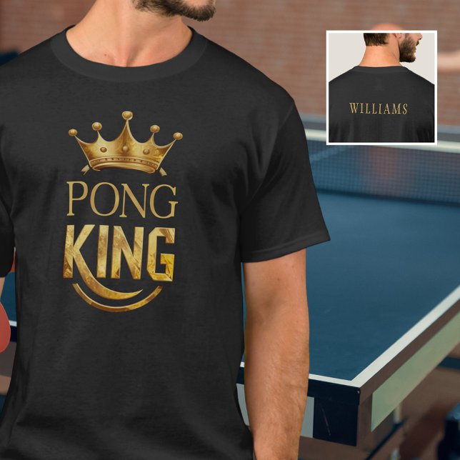 Ping Pong King Gold Crown Personalisiert T-Shirt (Von Creator hochgeladen)