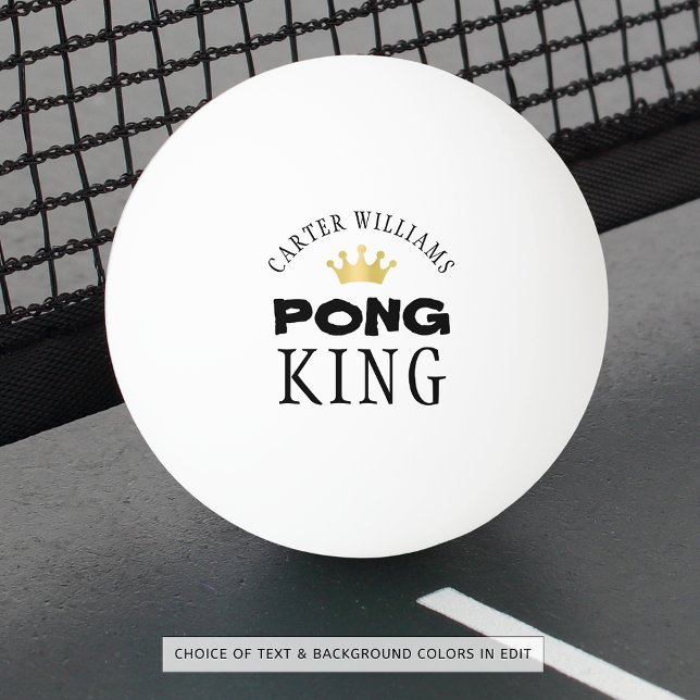 PING PONG KING Gold Crown Personalisiert Tischtennisball (Von Creator hochgeladen)