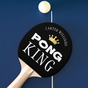 PING PONG KING Personalized Editable Black Tischtennis Schläger