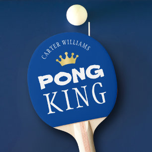 PING PONG KÖNIG Personalisiert, editierbar Blau Tischtennis Schläger