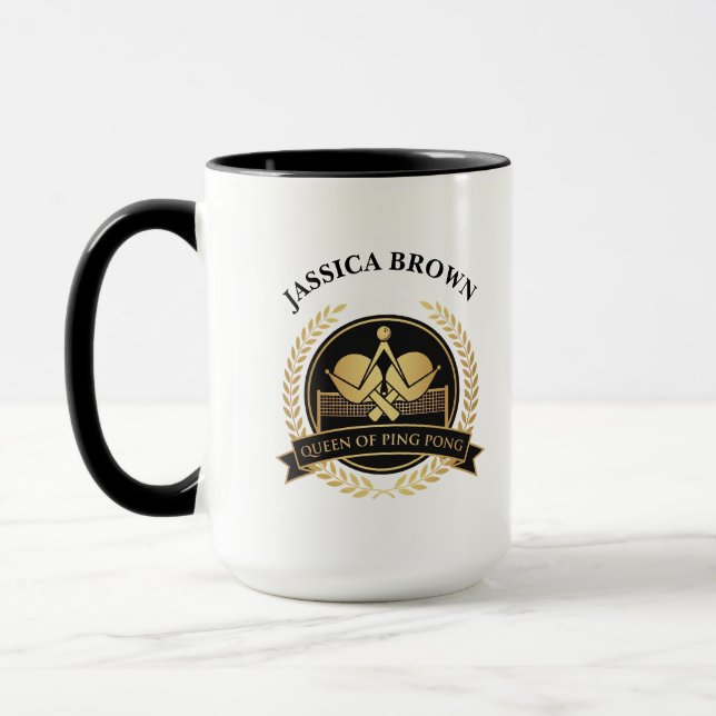 Ping Pong Königin Benutzername | Goldene Farbe Tasse (Links)