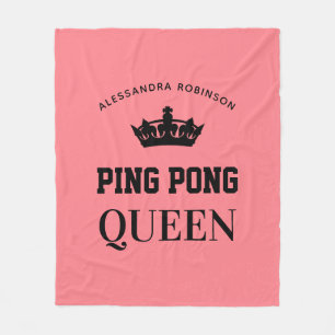 Ping Pong Königin Name personalisiert Fleecedecke