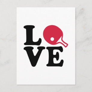 Ping-Pong-Liebe Postkarte