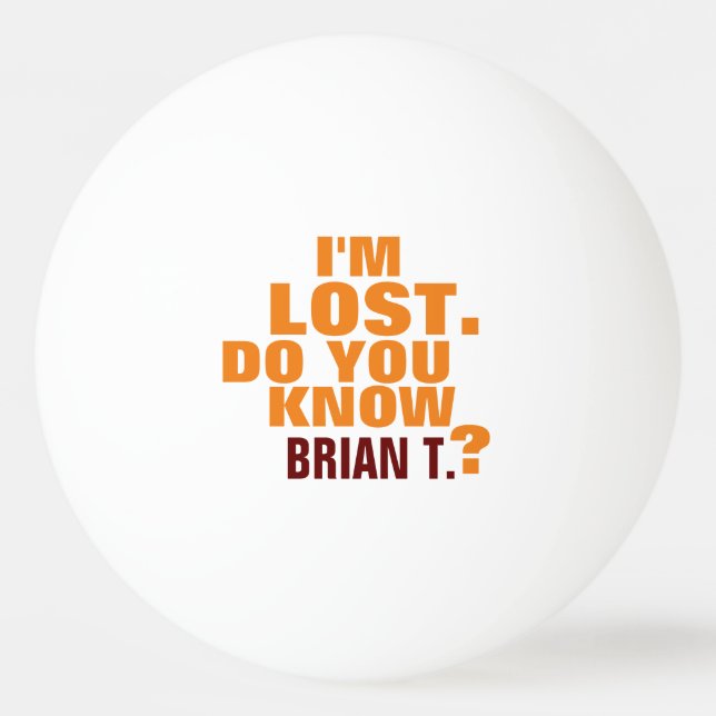 ping_pong lustiger verlorener Ball mit Namen Tischtennisball (Vorderseite)
