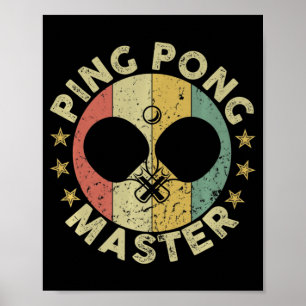 Ping Pong Meister Tischtennis Trainer Paddle Poster