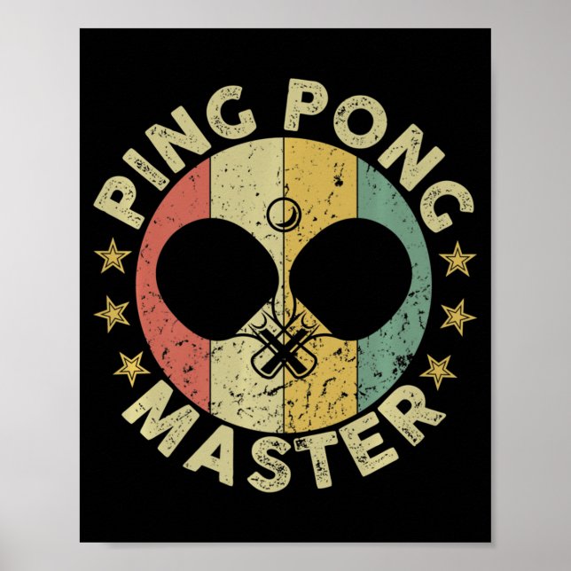Ping Pong Meister Tischtennis Trainer Paddle Poster (Vorne)