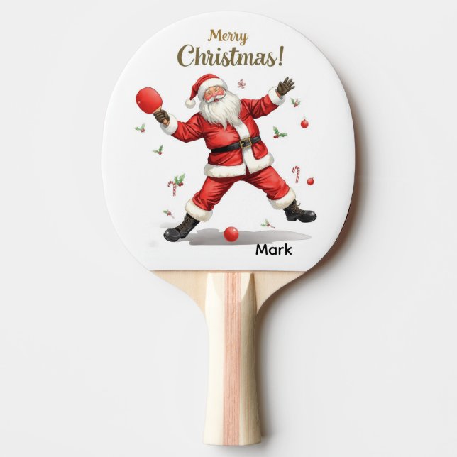 Ping Pong  Merry Christmas with Santa Claus Tischtennis Schläger (Vorderseite)
