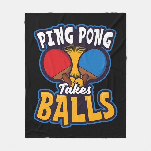 Ping Pong nimmt Balls Design Table Tennis Fleecedecke (Vorderseite)