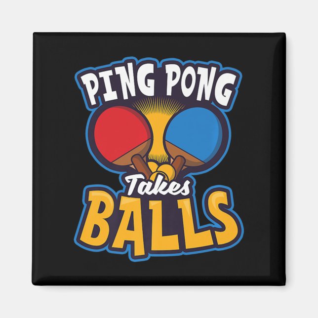 Ping Pong nimmt Balls Design Table Tennis Magnet (Vorne)