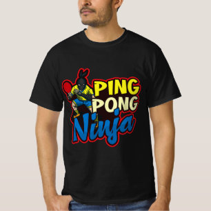 Ping Pong Ninja Design Table Tennis T-Shirt