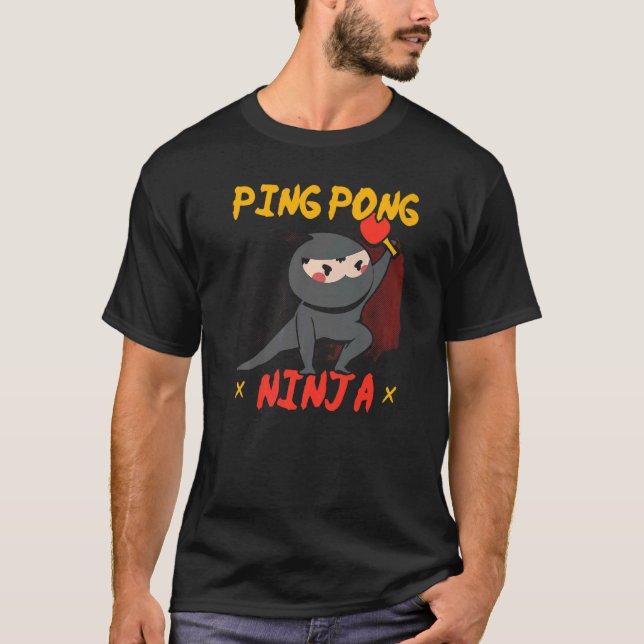 Ping Pong Ninja Tischtennis Paddle Sport T-Shirt (Vorderseite)