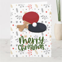 Ping Pong Paddle auf Snow Flake Weihnachtsgrüße