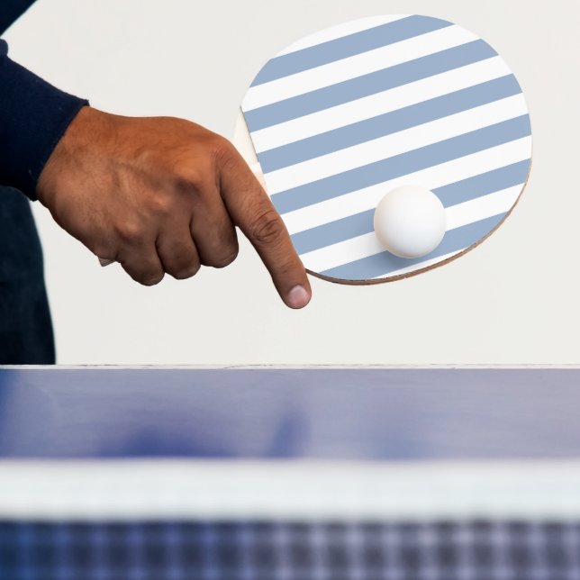 Ping Pong Paddle Blue & White Strip Tischtennis Schläger (InSitu)