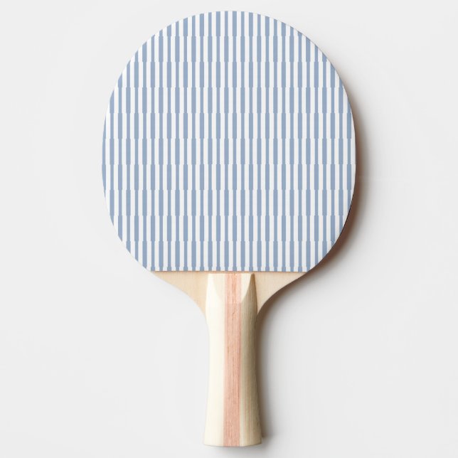 Ping Pong Paddle Blue & White Stripe Square Tischtennis Schläger (Vorderseite)