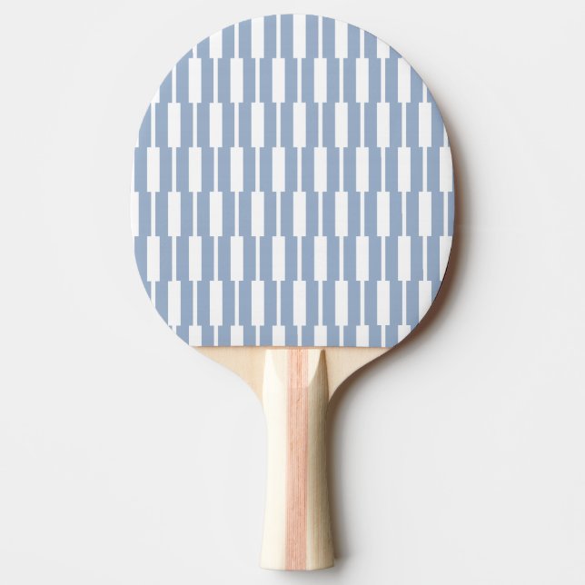 Ping Pong Paddle Blue & White Stripe Square Tischtennis Schläger (Vorderseite)