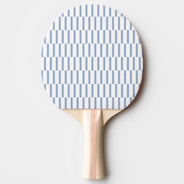 Ping Pong Paddle Blue & White Stripe Square Tischtennis Schläger (Vorderseite)