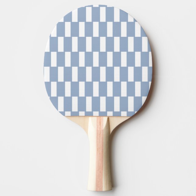 Ping Pong Paddle Blue & White Stripe Square Tischtennis Schläger (Vorderseite)