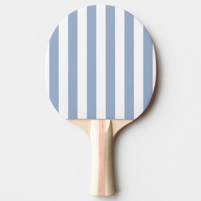 Ping Pong Paddle Blue & White Stripe Tischtennis Schläger (Vorderseite)