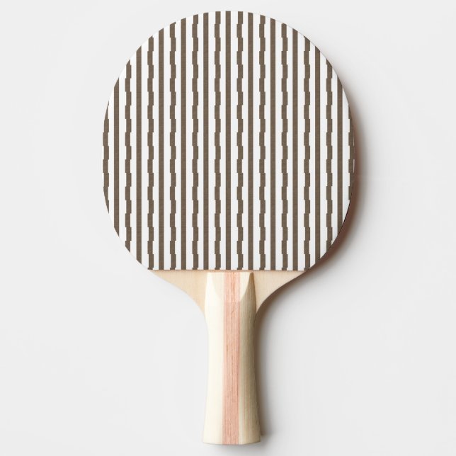 Ping Pong Paddle Brown & White Stripe  Tischtennis Schläger (Vorderseite)