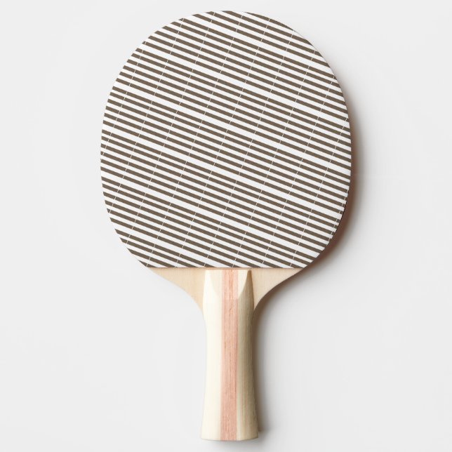 Ping Pong Paddle Brown & White Stripe  Tischtennis Schläger (Vorderseite)